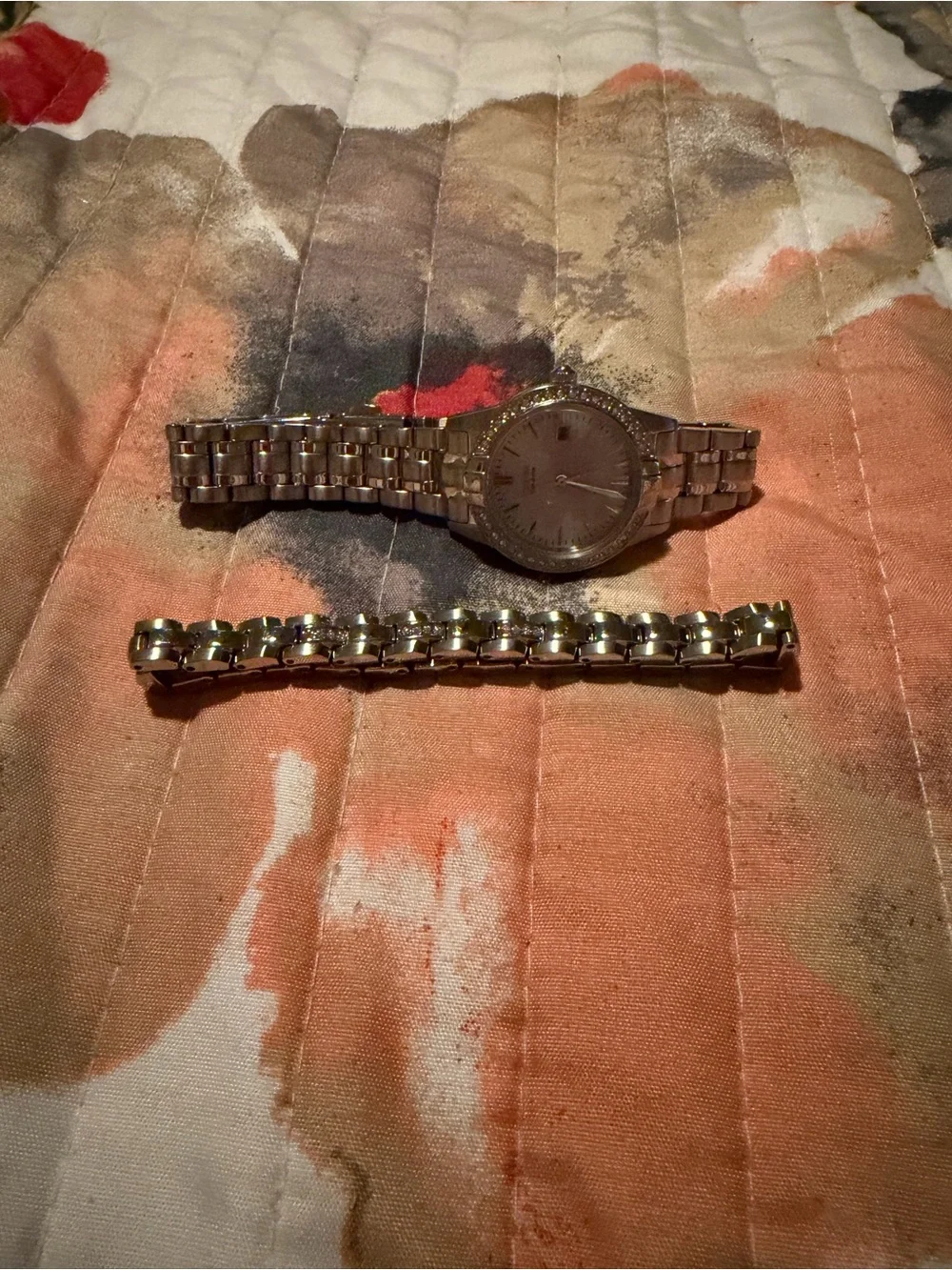 EUC Women’s Citizen Pearl Face Swarovski Crystal Watch and Bracelet Set
